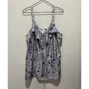 Lauren Conrad Lavender Novelty Print Perfume Shoes Tank Sz L